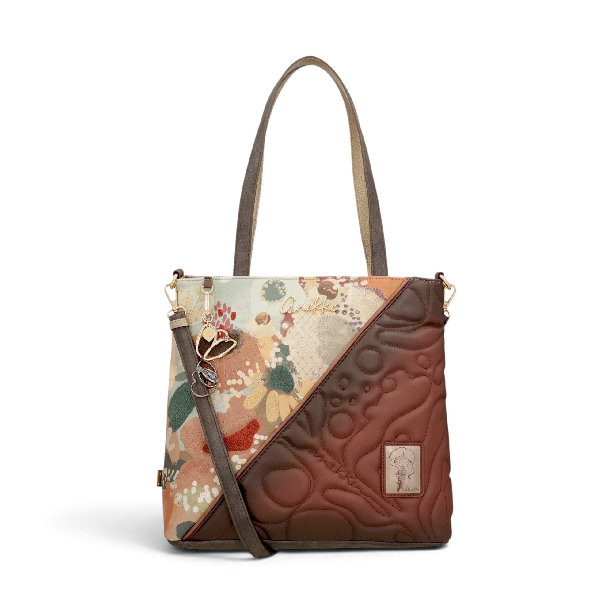 Geantă damă Anekke Blossom 43712-214 – de umăr și crossbody, imprimeu floral, 35 × 32 × 14 cm