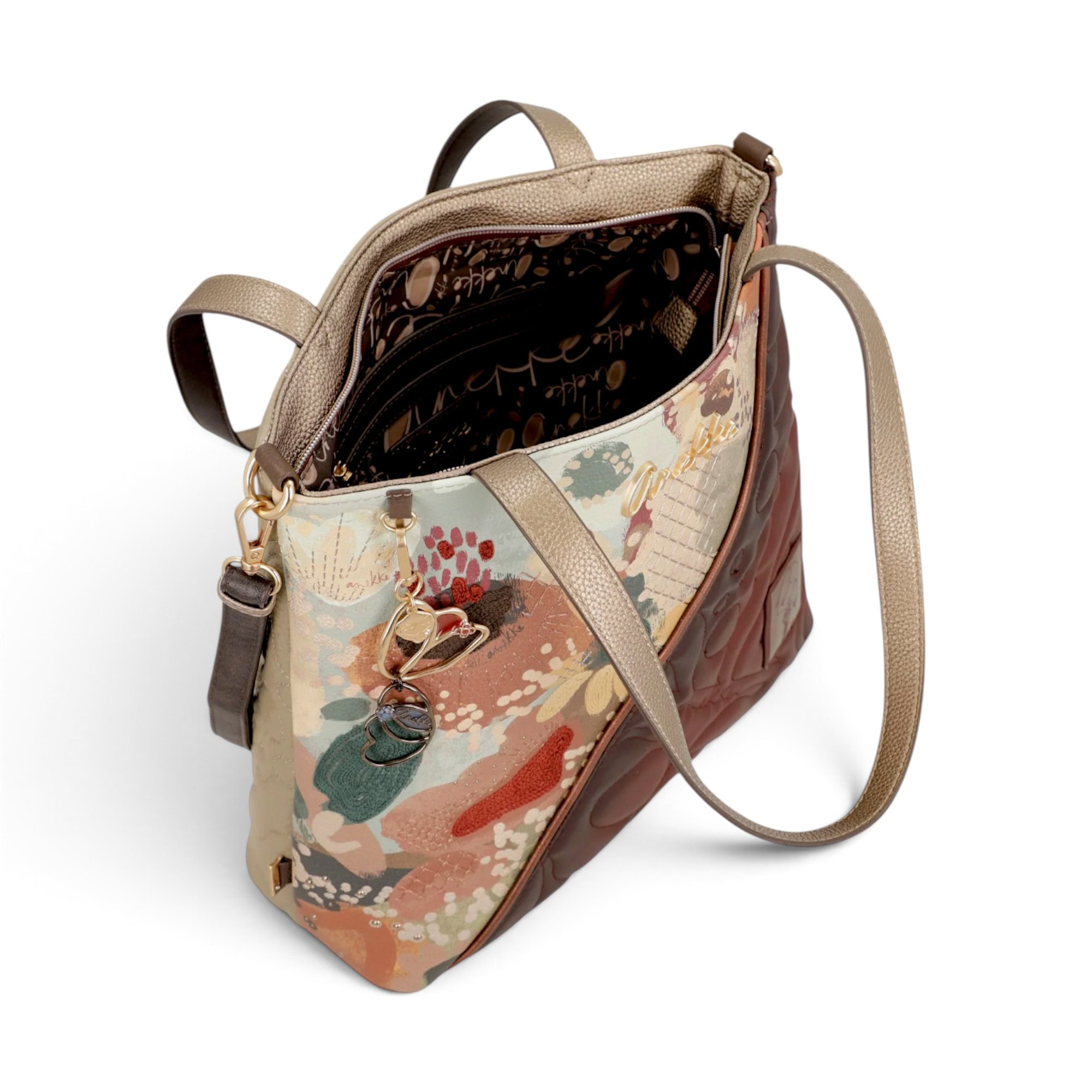 Geantă damă Anekke Blossom 43712-214 – de umăr și crossbody, imprimeu floral, 35 × 32 × 14 cm