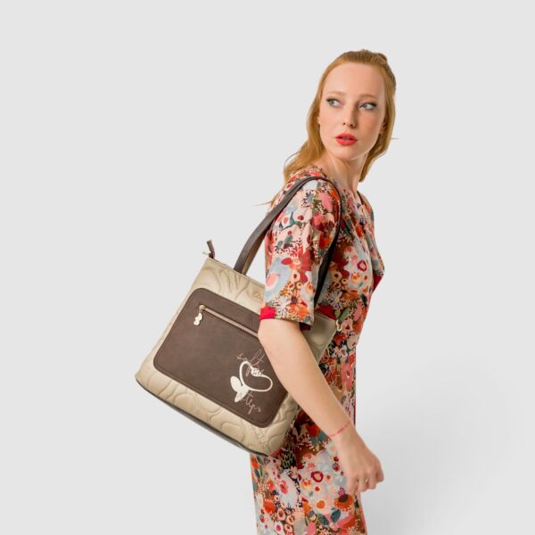 Geantă damă Anekke Blossom 43712-214 – de umăr și crossbody, imprimeu floral, 35 × 32 × 14 cm