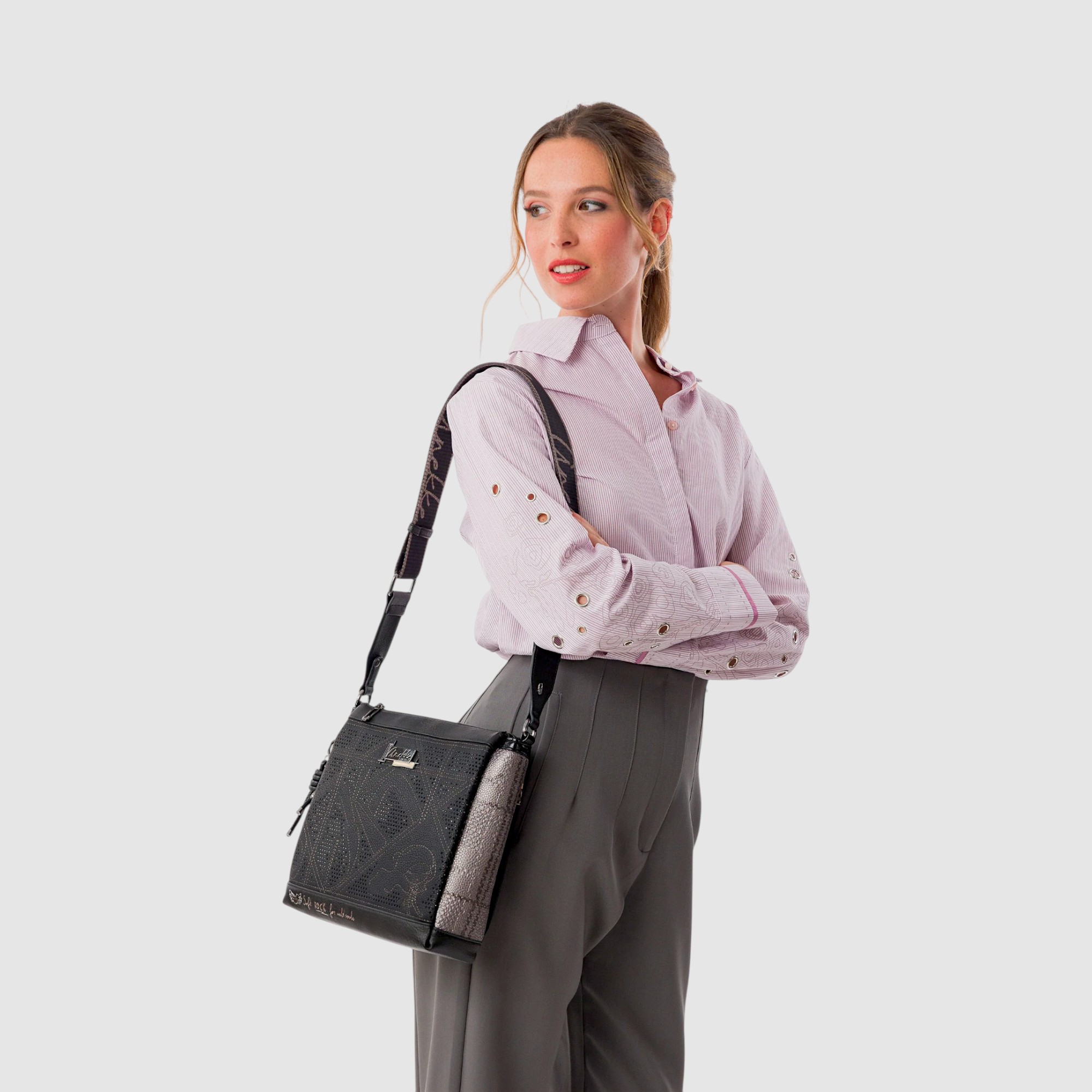 Geantă damă Anekke Iron 43753-039 – crossbody cu 3 compartimente, 33 × 25 × 11 cm