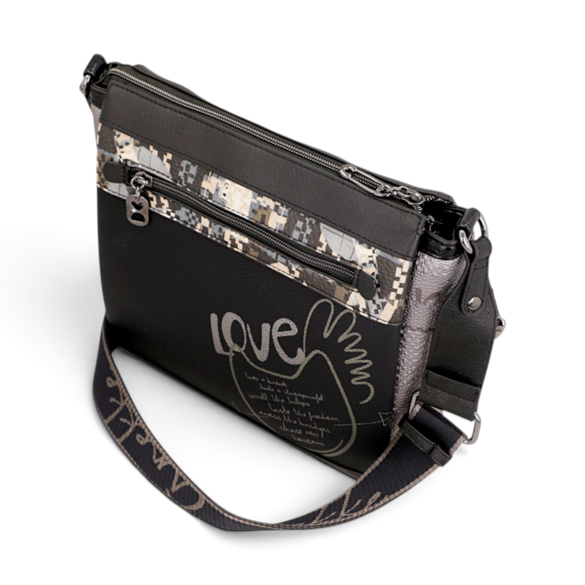 Geantă damă Anekke Iron 43753-039 – crossbody cu 3 compartimente, 33 × 25 × 11 cm