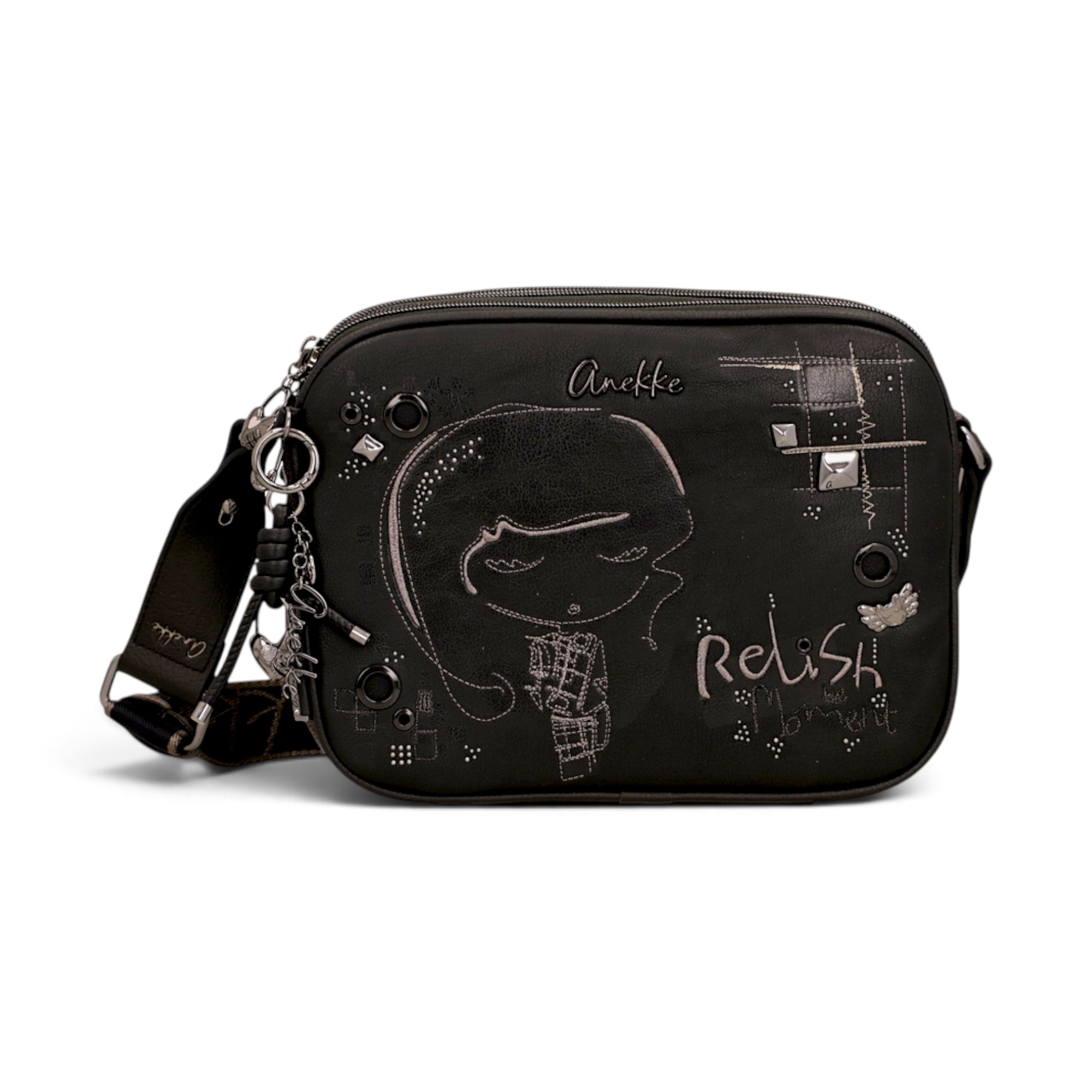 Geantă damă Anekke Iron 43753-188 – crossbody cu 3 compartimente, 26 × 20 × 7 cm