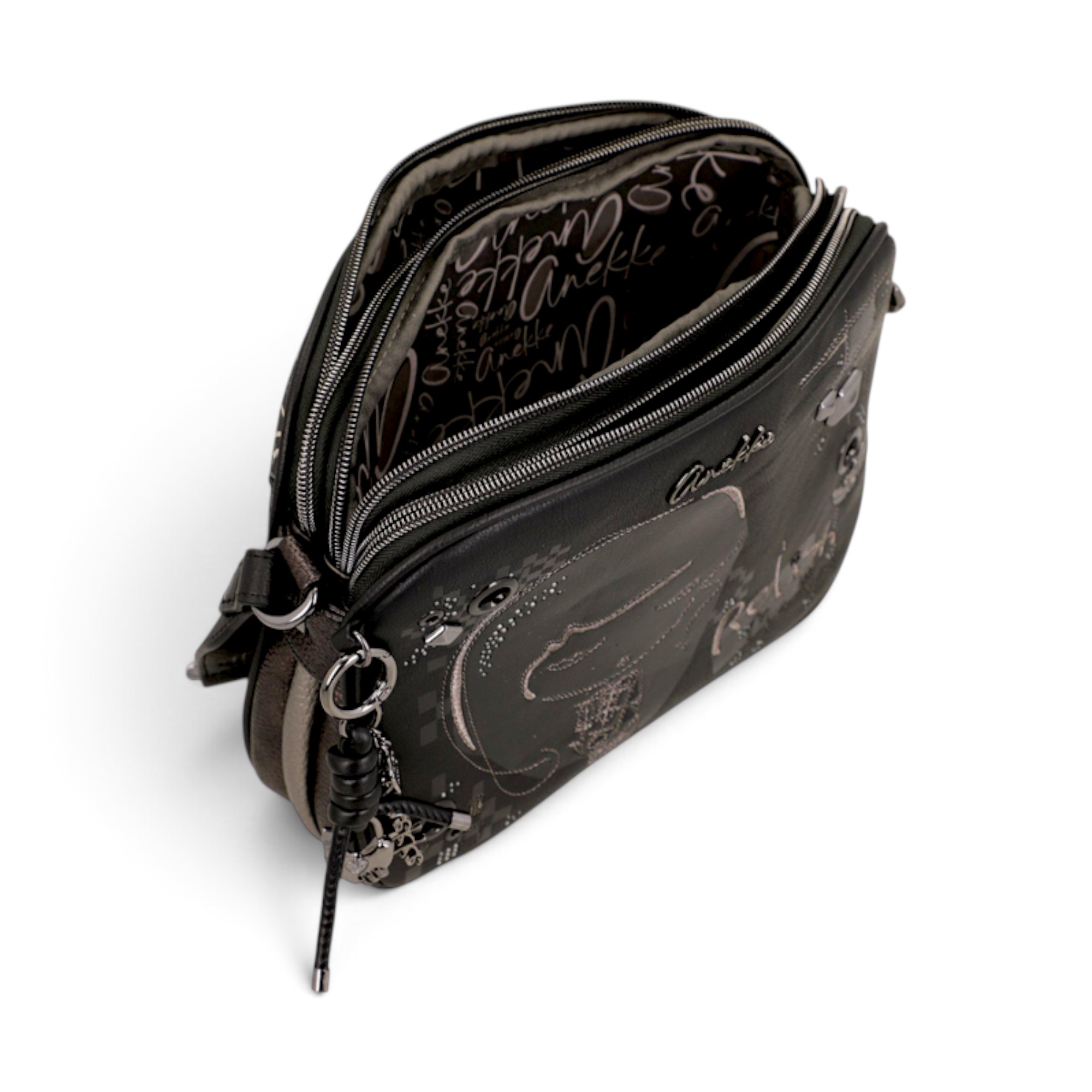 Geantă damă Anekke Iron 43753-188 – crossbody cu 3 compartimente, 26 × 20 × 7 cm