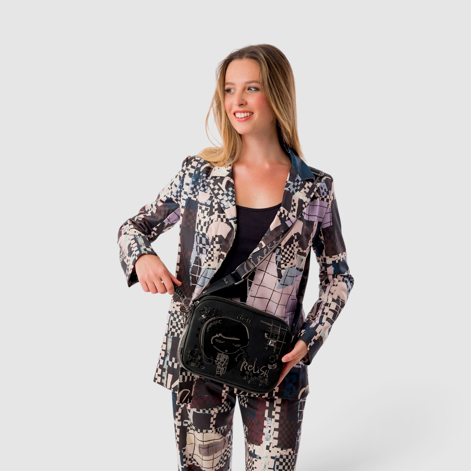 Geantă damă Anekke Iron 43753-188 – crossbody cu 3 compartimente, 26 × 20 × 7 cm