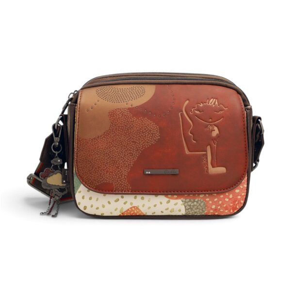 Geantă damă Anekke Odyssey 43833-349 – crossbody cu clapetă și 3 compartimente, 25 × 20 × 10 cm