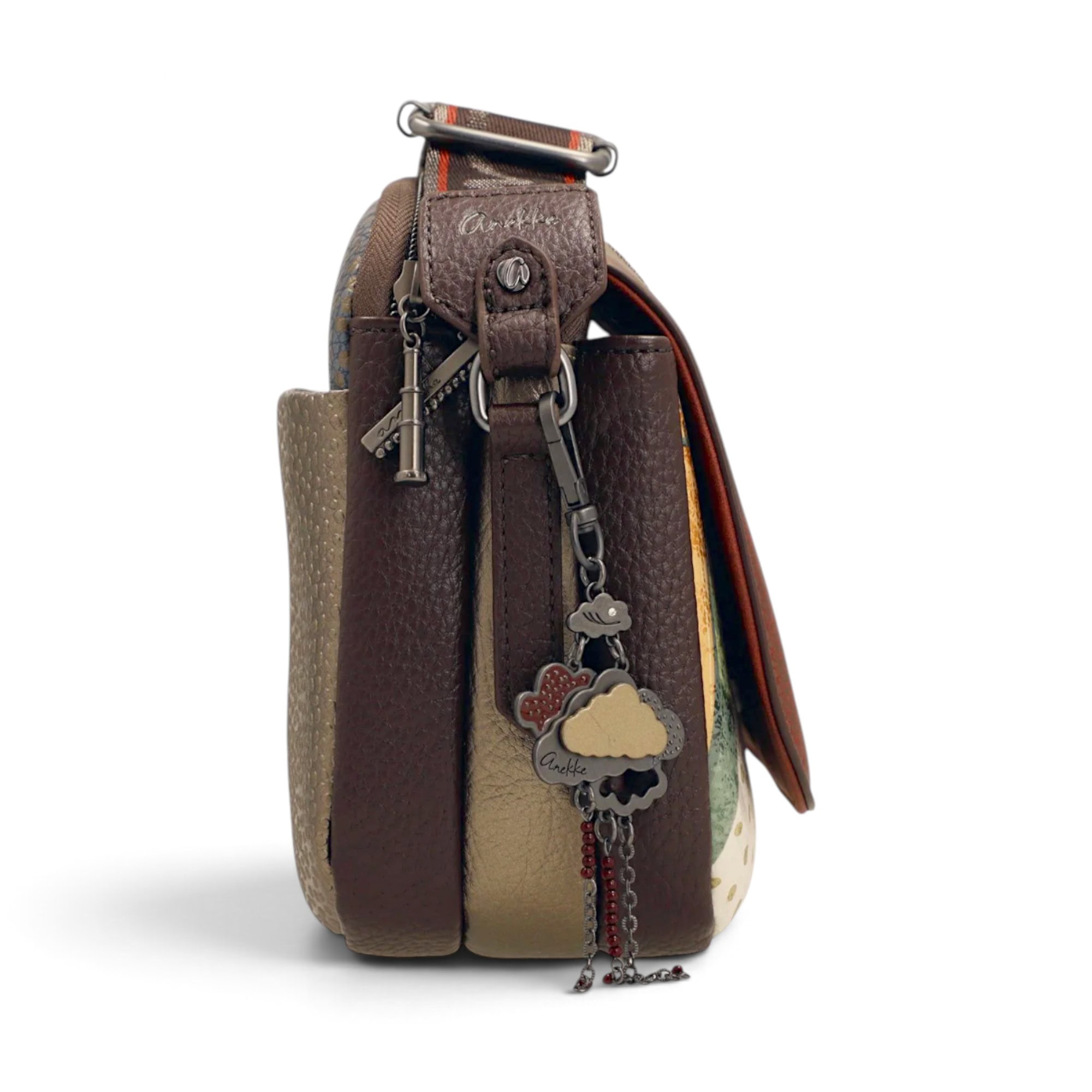 Geantă damă Anekke Odyssey 43833-349 – crossbody cu clapetă și 3 compartimente, 25 × 20 × 10 cm