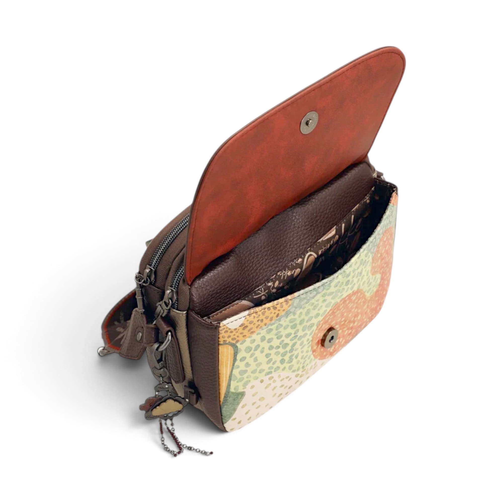 Geantă damă Anekke Odyssey 43833-349 – crossbody cu clapetă și 3 compartimente, 25 × 20 × 10 cm