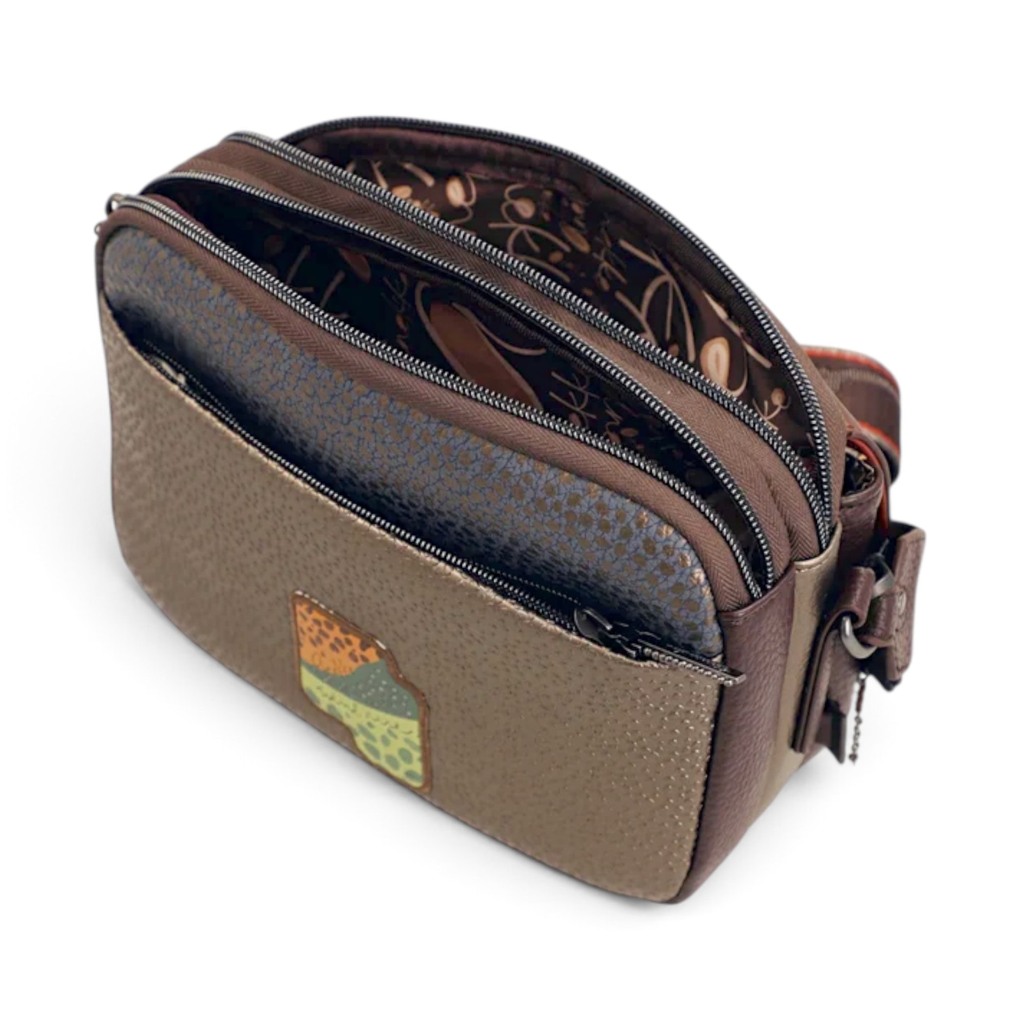 Geantă damă Anekke Odyssey 43833-349 – crossbody cu clapetă și 3 compartimente, 25 × 20 × 10 cm