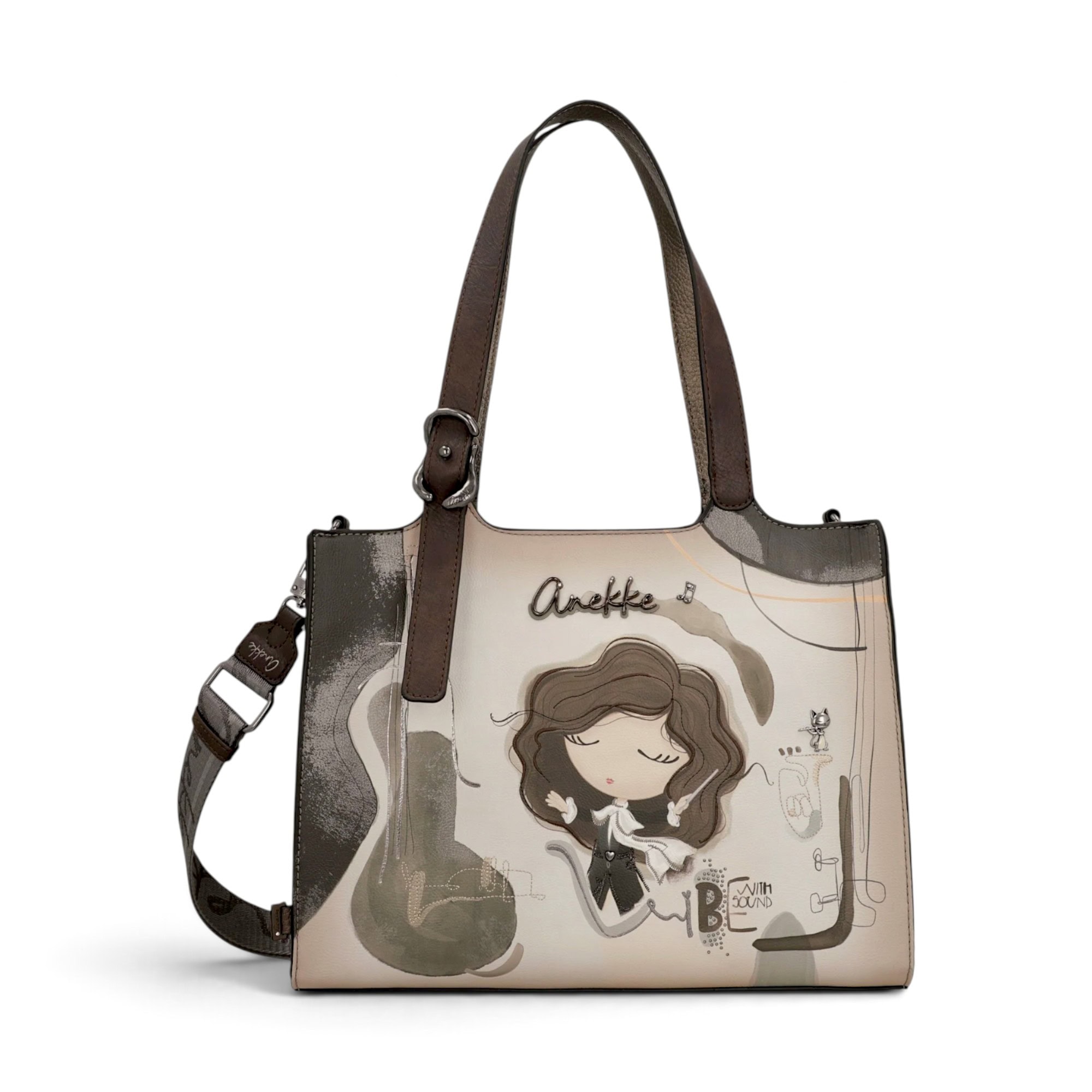 Geantă Anekke Orchestra de umăr și crossbody, design artistic.