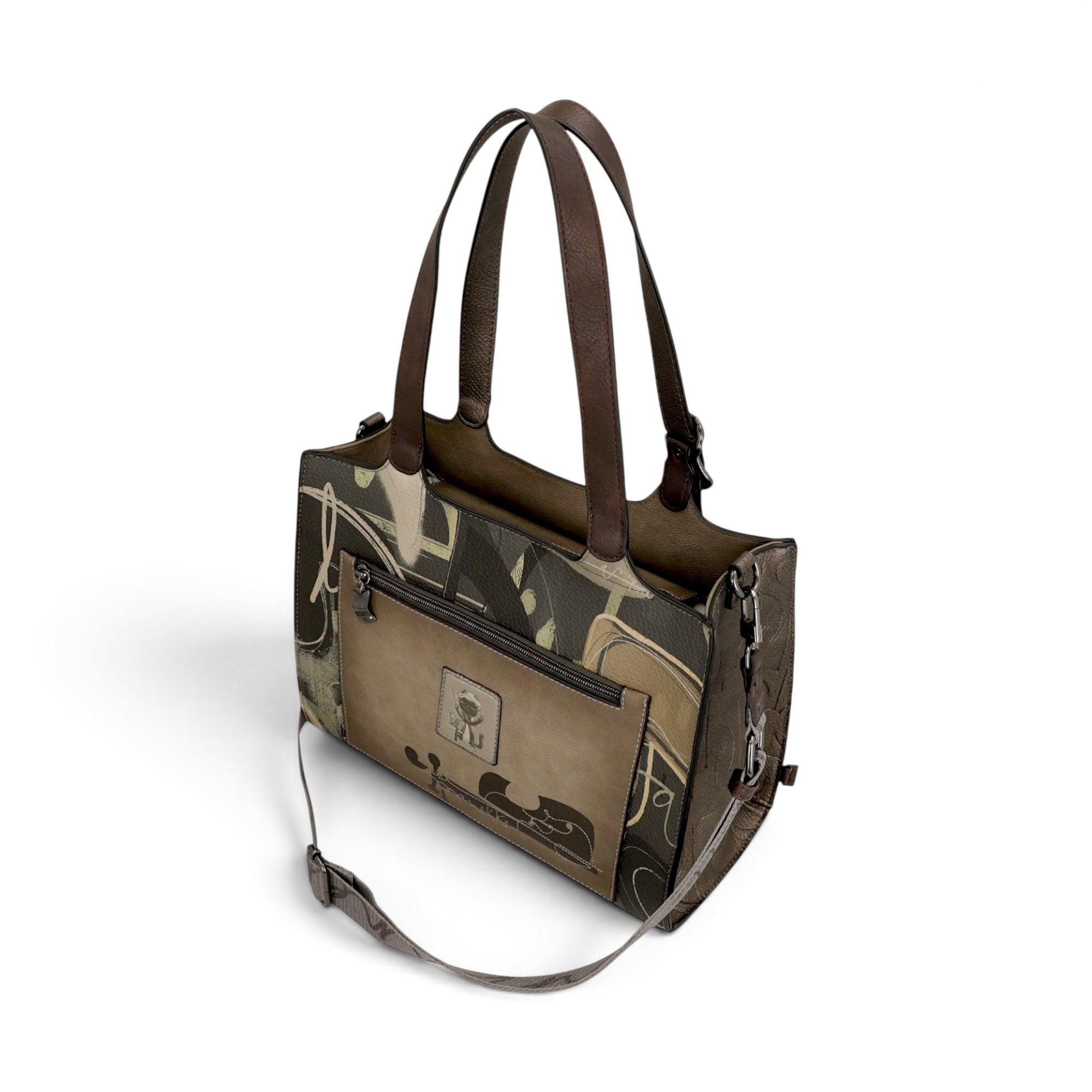 Geantă de umăr și crossbody Anekke Orchestra, model camuflaj, 34x25x15 cm.