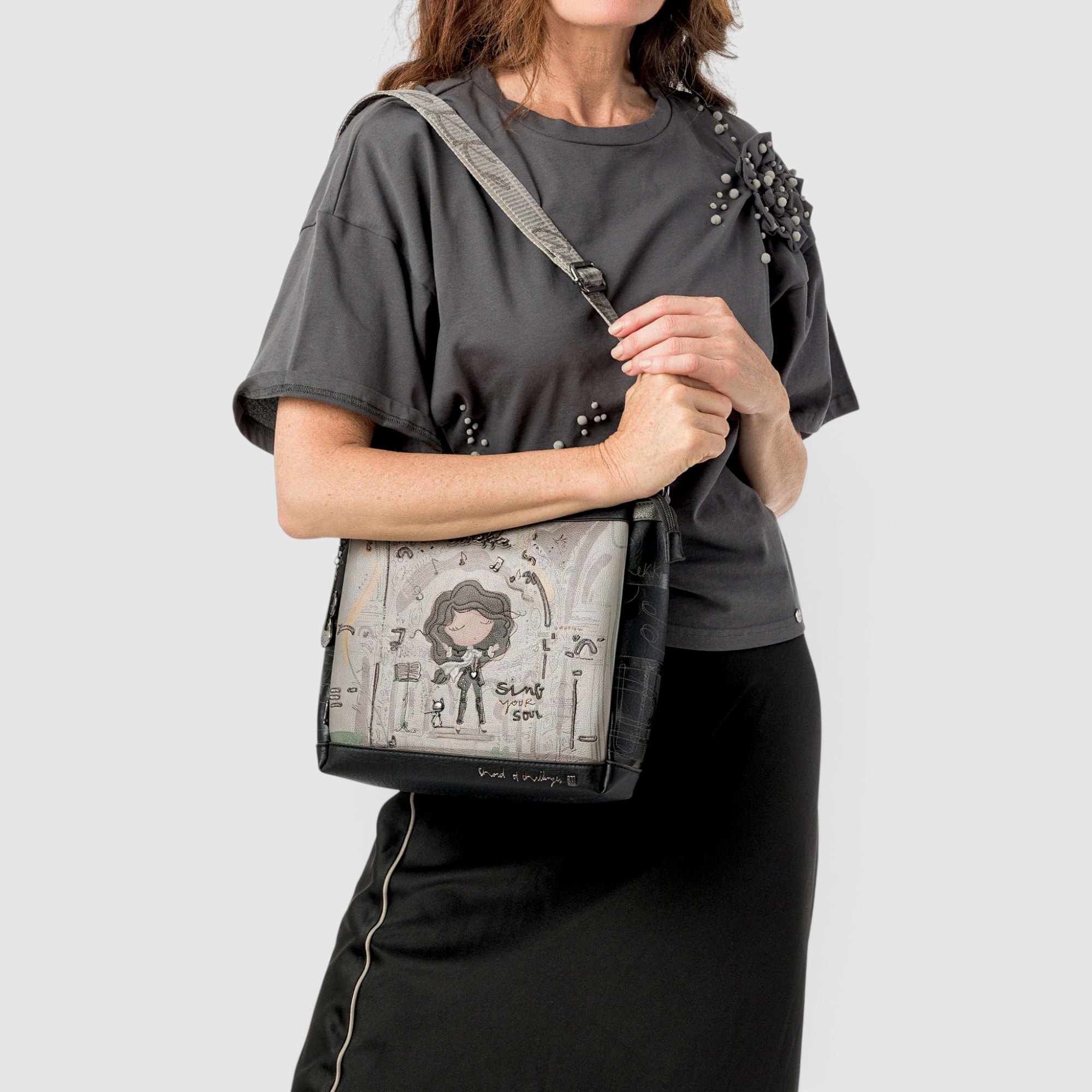 Geantă damă Anekke Orchestra 43803-039 – crossbody medie, 30 × 25 × 9 cm