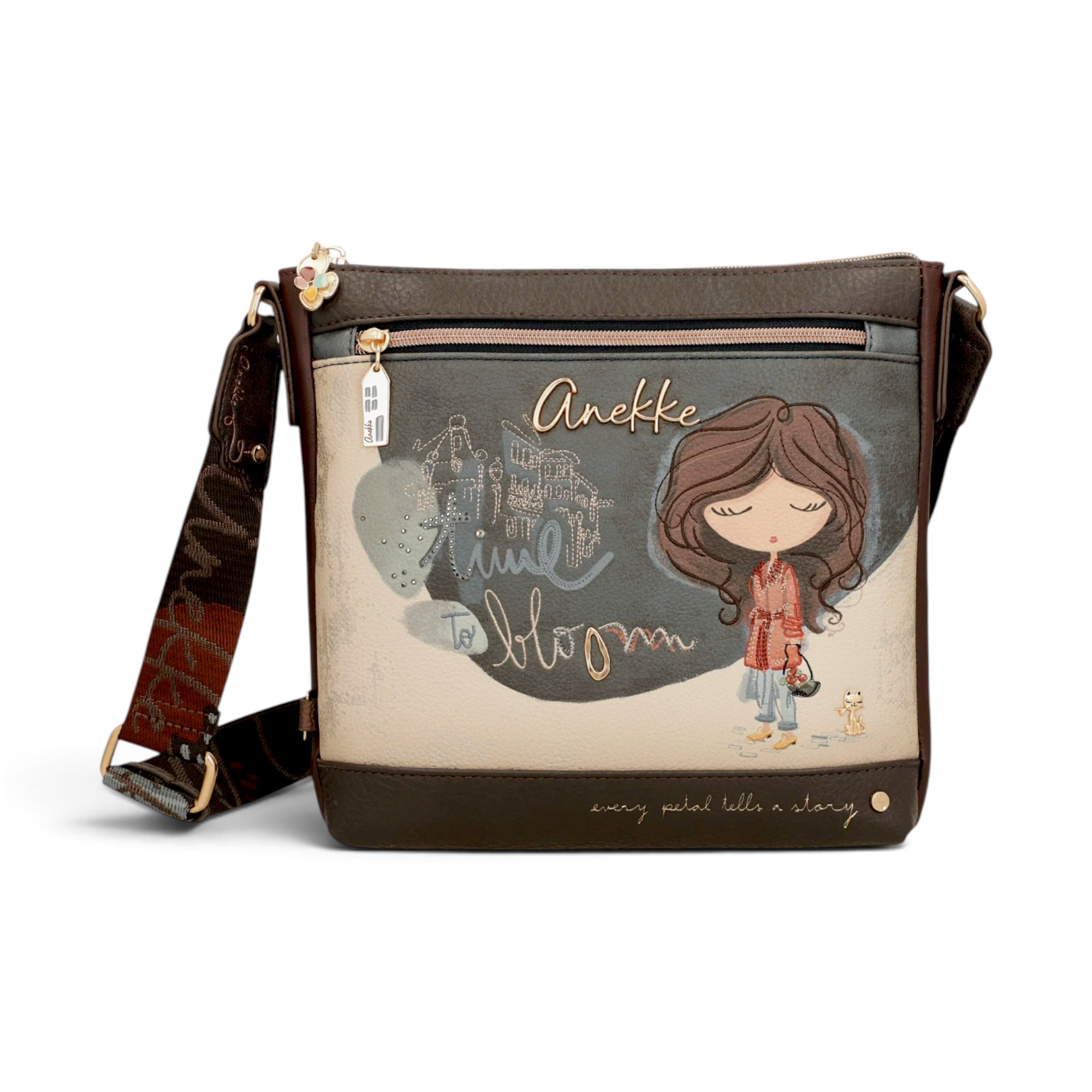 Geantă damă Anekke Tulip 43703-069 – crossbody medie cu buzunare, 27 × 27 × 8 cm