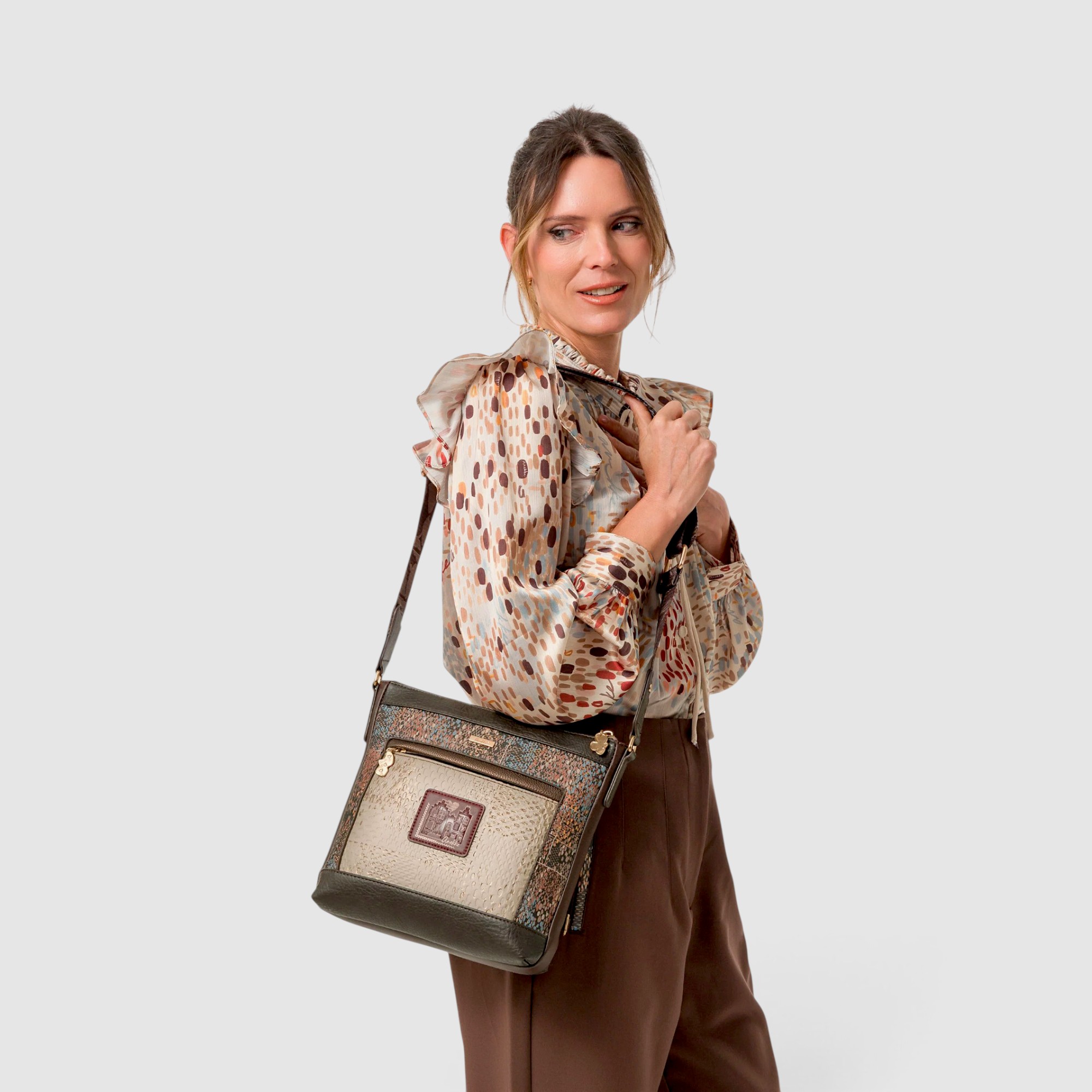 Geantă damă Anekke Tulip 43703-069 – crossbody medie cu buzunare, 27 × 27 × 8 cm