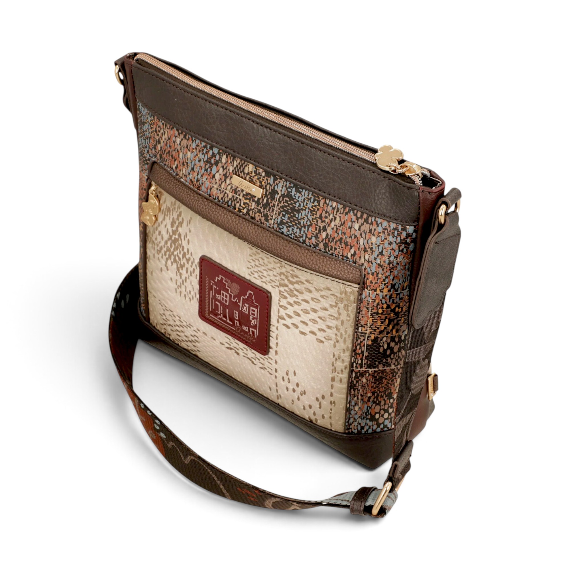 Geantă damă Anekke Tulip 43703-069 – crossbody medie cu buzunare, 27 × 27 × 8 cm