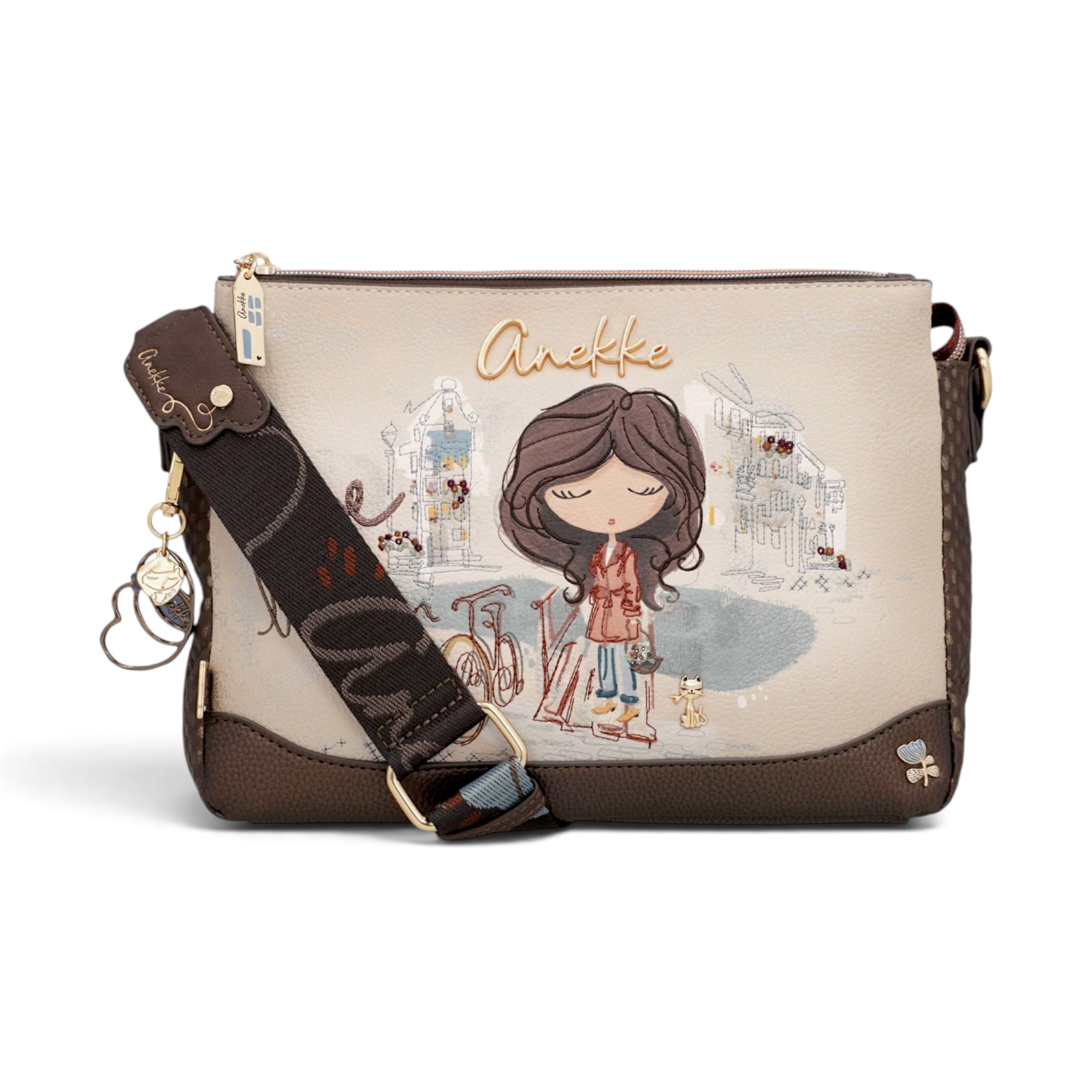 Geantă damă Anekke Tulip 43703-184 – crossbody cu 3 compartimente, 32 × 20 × 12 cm