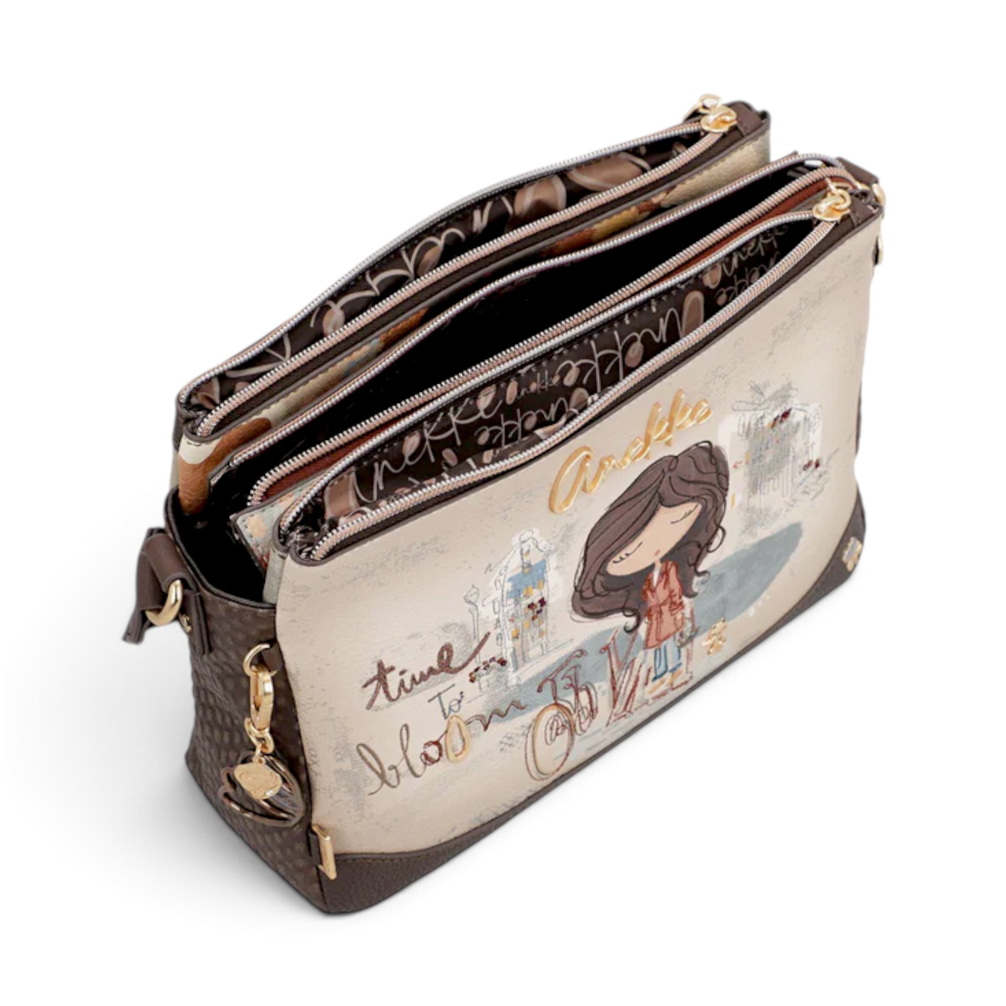 Geantă damă Anekke Tulip 43703-184 – crossbody cu 3 compartimente, 32 × 20 × 12 cm