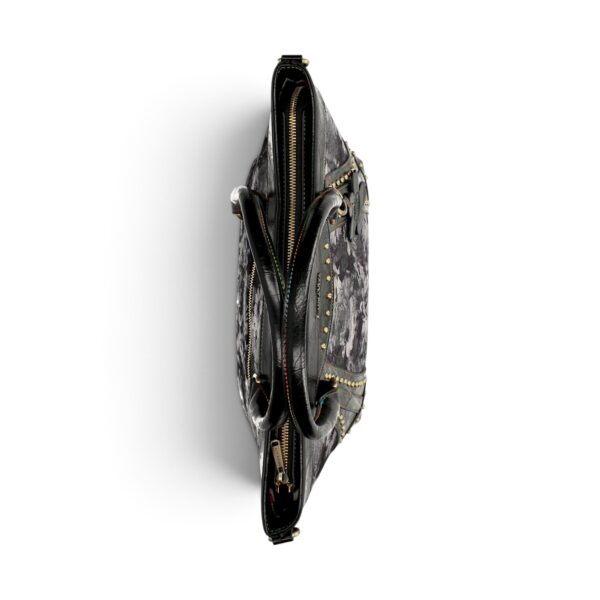 Geantă damă Laura Vita AMBER 05 Noir – imprimeu floral, geantă de mână și umăr, 37 × 29 × 13 cm
