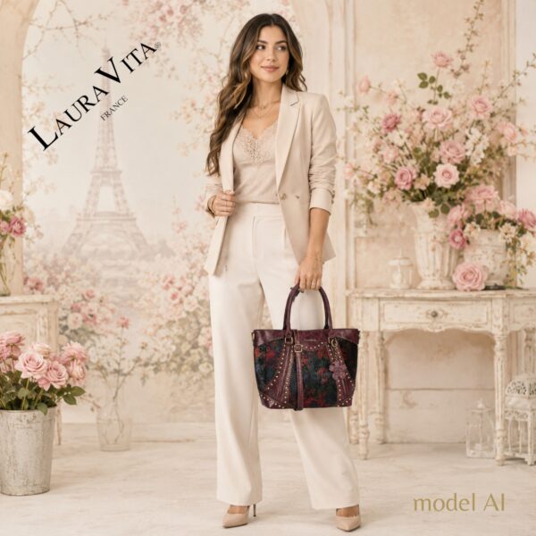 Geantă damă Laura Vita AMBER 05 Wine – imaginea 7