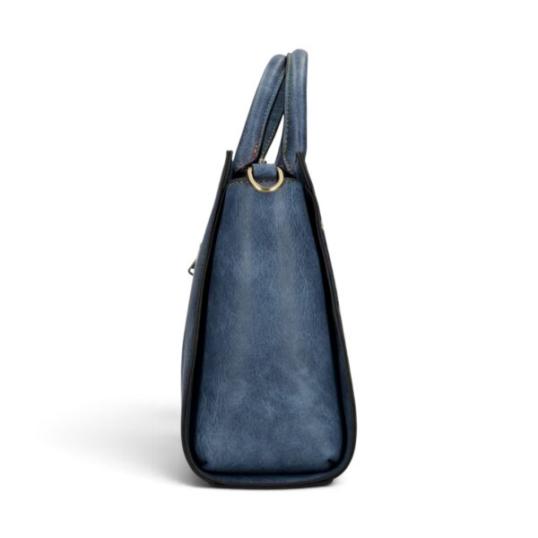 Geantă damă Laura Vita AYNA 03 Bleu – imprimeu floral, geantă de umăr și crossbody, 30 × 20 × 9 cm