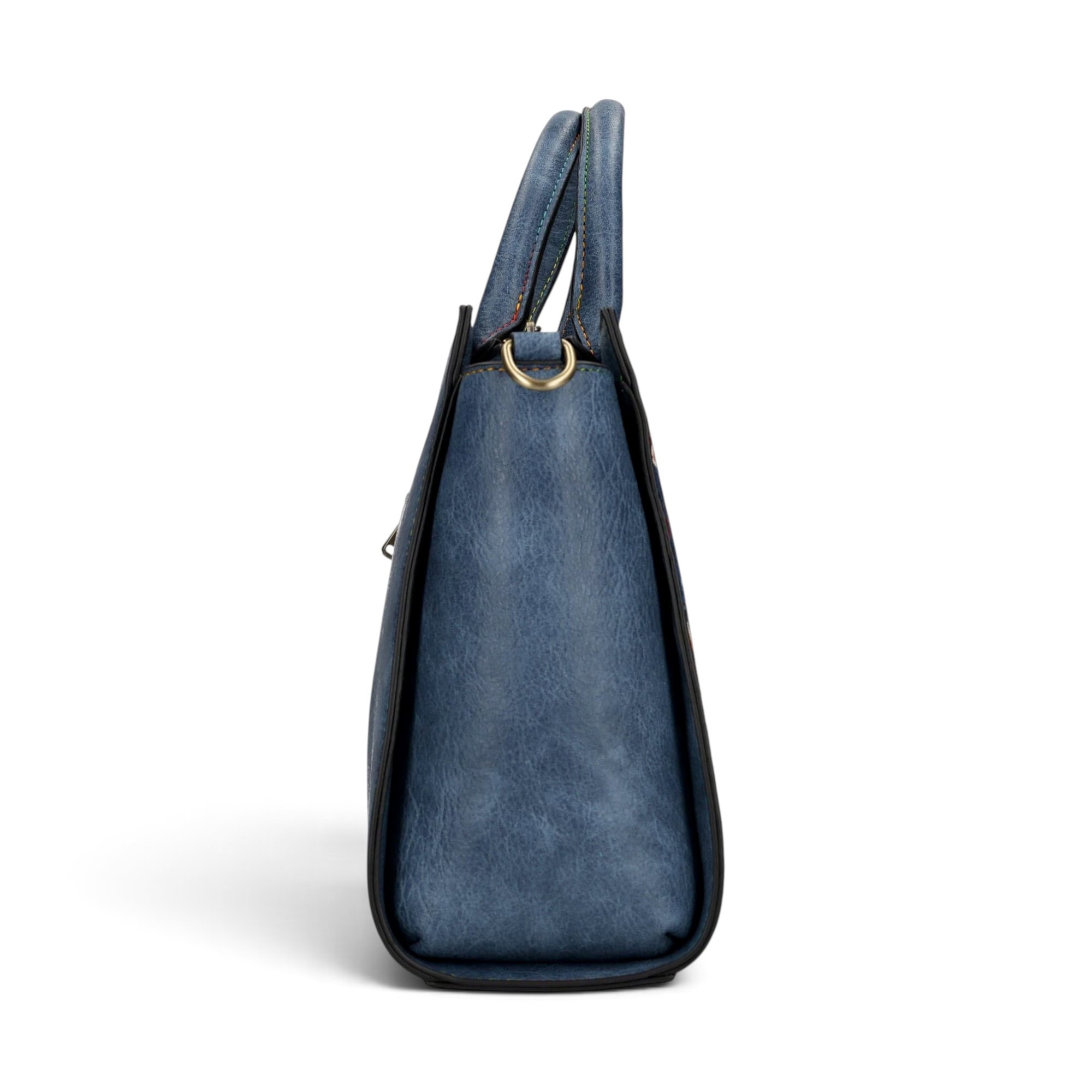 Geantă damă Laura Vita AYNA 03 Bleu – imprimeu floral, geantă de umăr și crossbody, 30 × 20 × 9 cm
