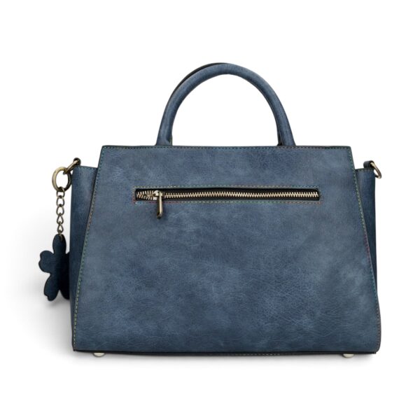 Geantă damă Laura Vita AYNA 03 Bleu – imprimeu floral, geantă de umăr și crossbody, 30 × 20 × 9 cm