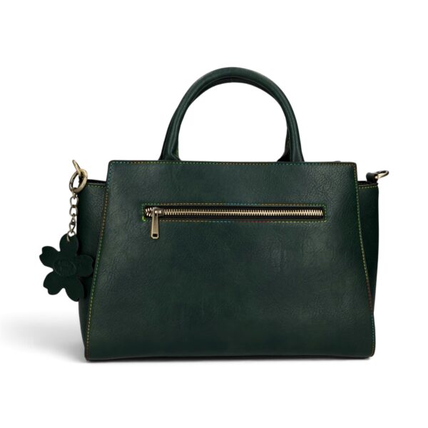 Geantă damă Laura Vita AYNA 03 Vert – imprimeu floral, geantă de umăr și crossbody, 30 × 20 × 9 cm