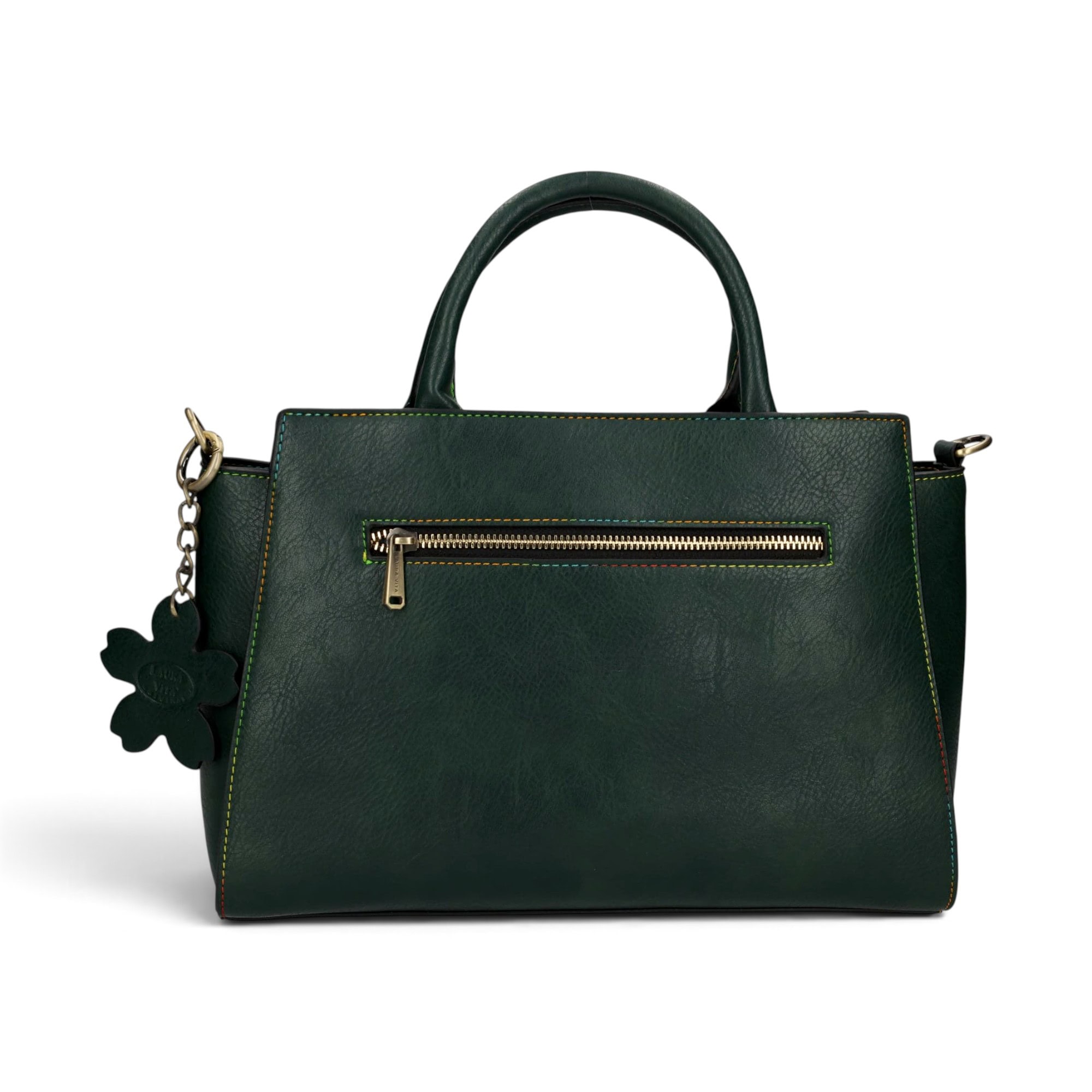 Geantă damă Laura Vita AYNA 03 Vert – imprimeu floral, geantă de umăr și crossbody, 30 × 20 × 9 cm