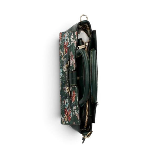 Geantă damă Laura Vita AYNA 03 Vert – imprimeu floral, geantă de umăr și crossbody, 30 × 20 × 9 cm