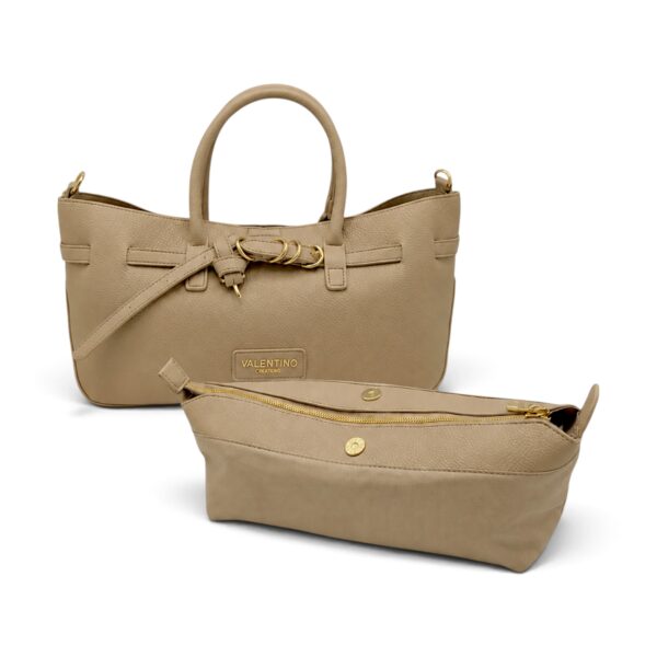 Geantă damă Valentino Creations bej cu detalii elegante.
