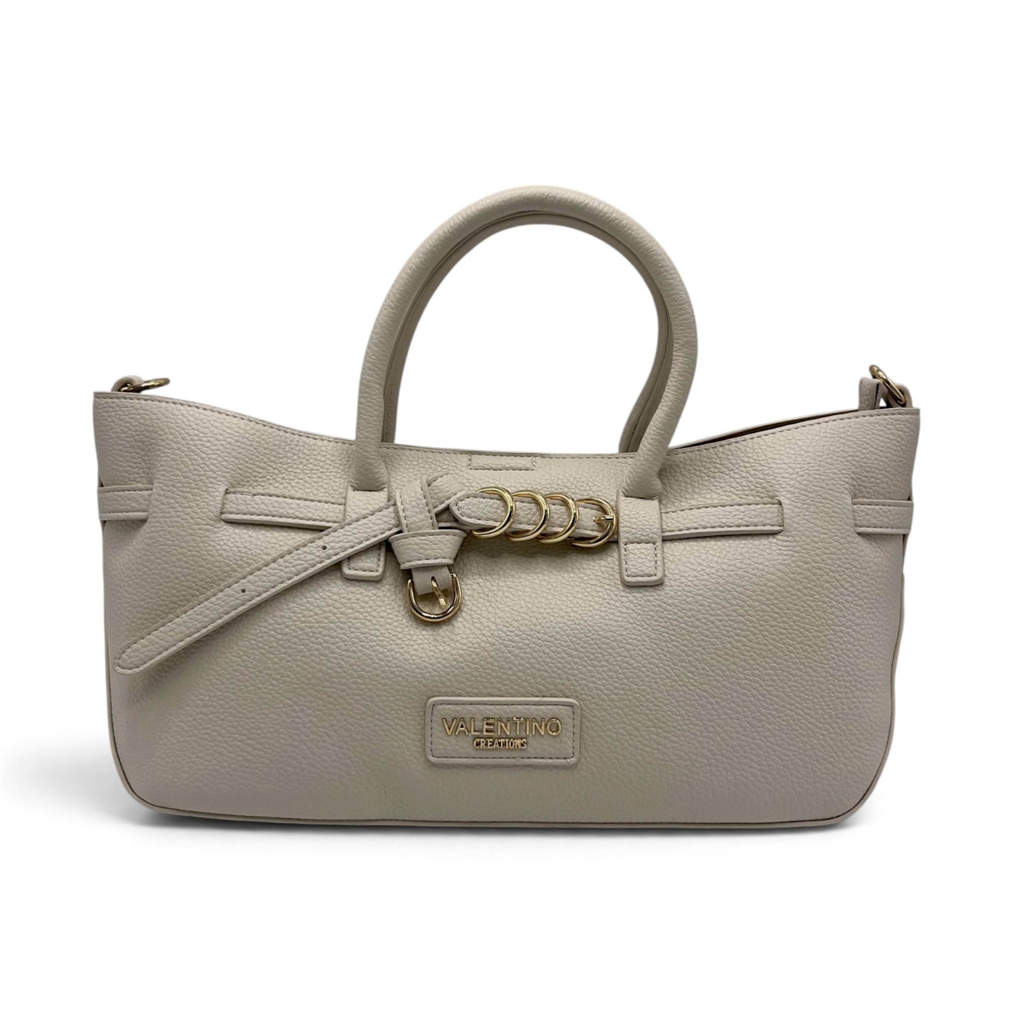 Geantă damă Valentino Creations – tote ivory, 40 × 18 × 12 cm