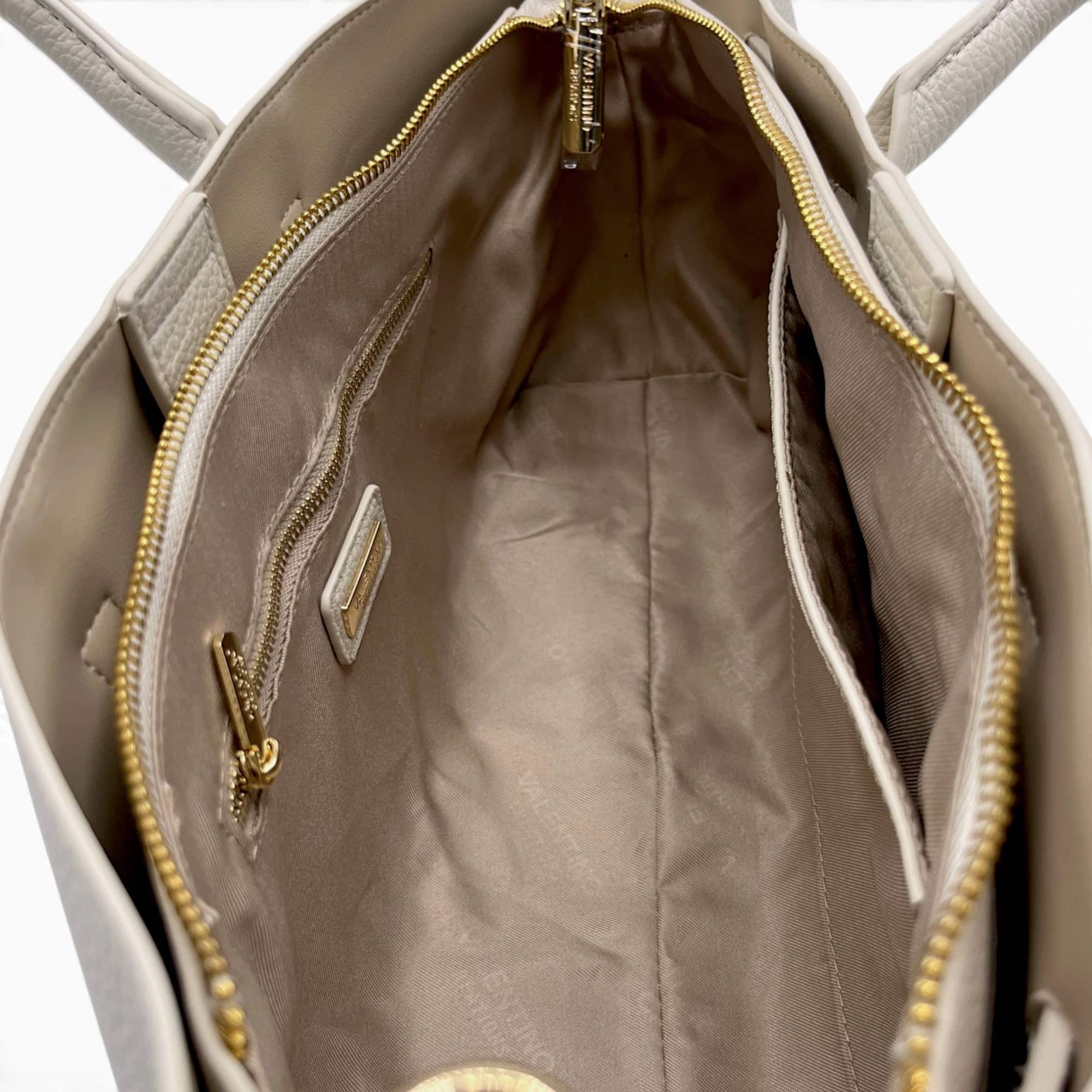 Geantă damă Valentino Creations – tote ivory, 40 × 18 × 12 cm
