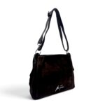 Geantă damă Velina Fabbiano VF25S-555 Coffee – mix piele naturală întoarsă și PU, 25 × 30 × 10 cm