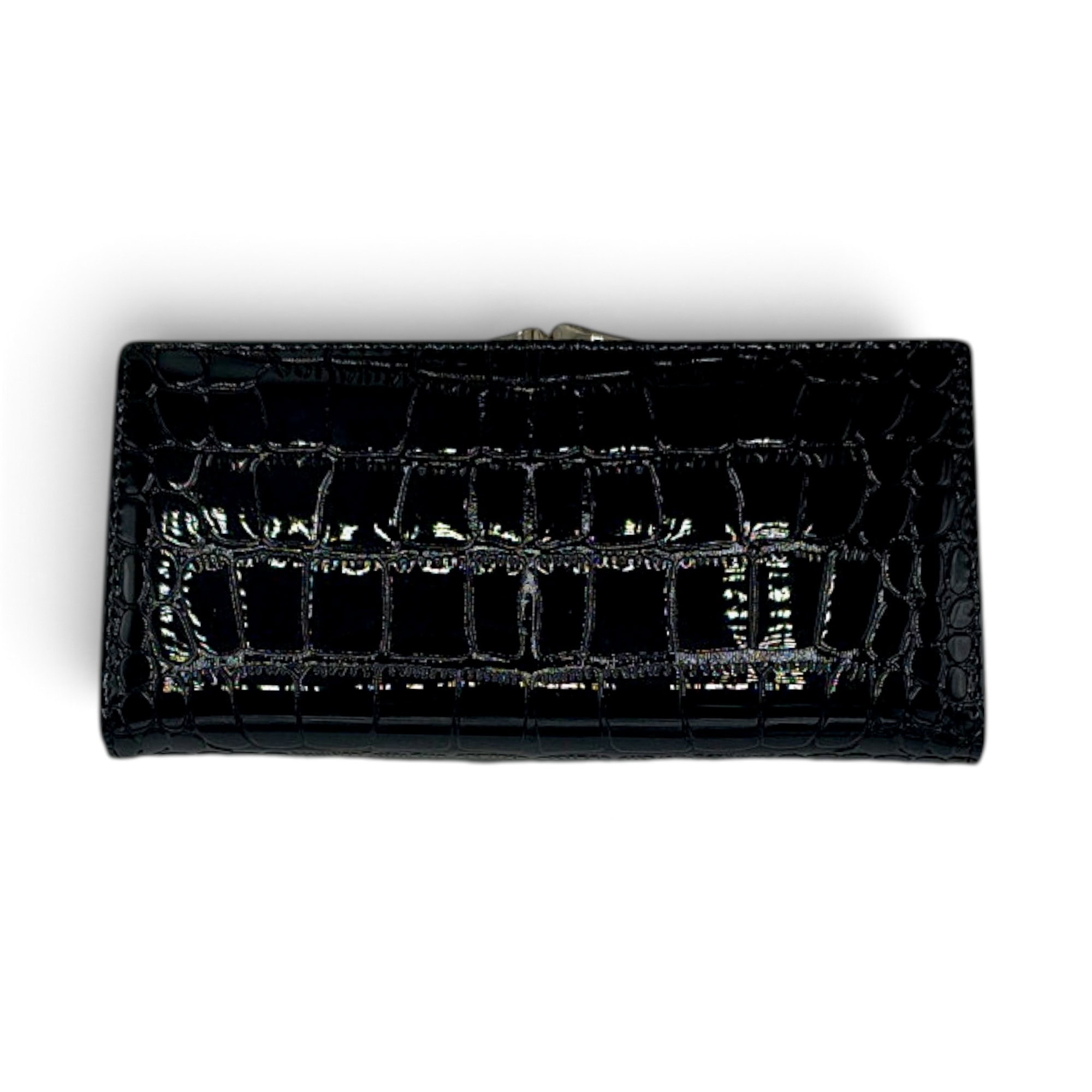 Portofel Damă Roberto Cavalli Sport RCOO6 Negru – Mix Piele și PU, Finisaj Texturat, 18,5 × 9 × 3 cm