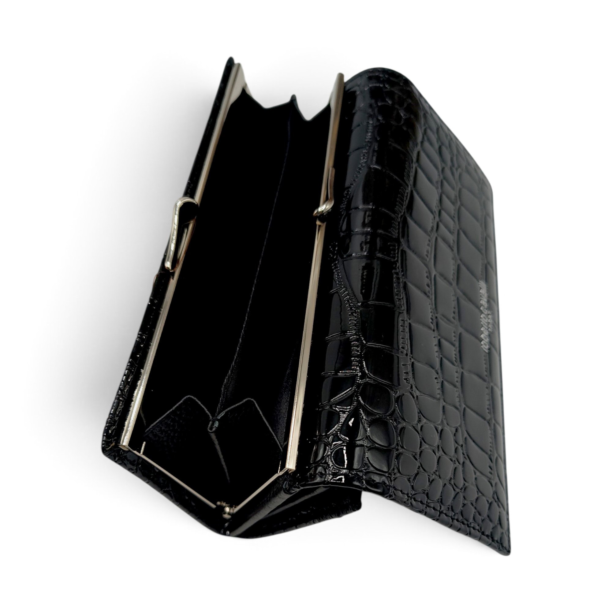 Portofel Damă Roberto Cavalli Sport RCOO6 Negru – Mix Piele și PU, Finisaj Texturat, 18,5 × 9 × 3 cm