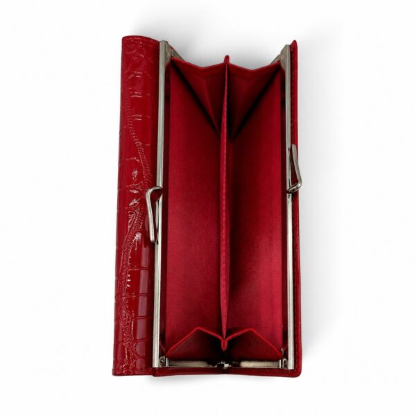 Portofel Damă Roberto Cavalli Sport RCOO6 Roșu – Mix Piele și PU, Finisaj Texturat, 18,5 × 9 × 3 cm
