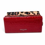 Portofel Damă Roberto Cavalli Sport RCOO6 Roșu – Mix Piele și PU, Finisaj Texturat, 18,5 × 9 × 3 cm