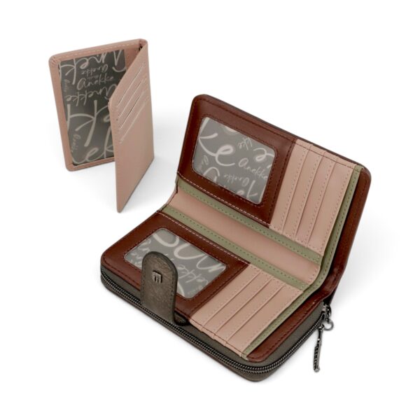 Portofel damă Anekke Melody 43819-909 – model mediu cu protecție RFID, 17 × 10 × 4 cm