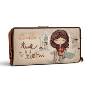 Portofel damă Anekke Tulip 43709-901 – model rigid mare cu protecție RFID și mâner, 19 × 10 × 4 cm