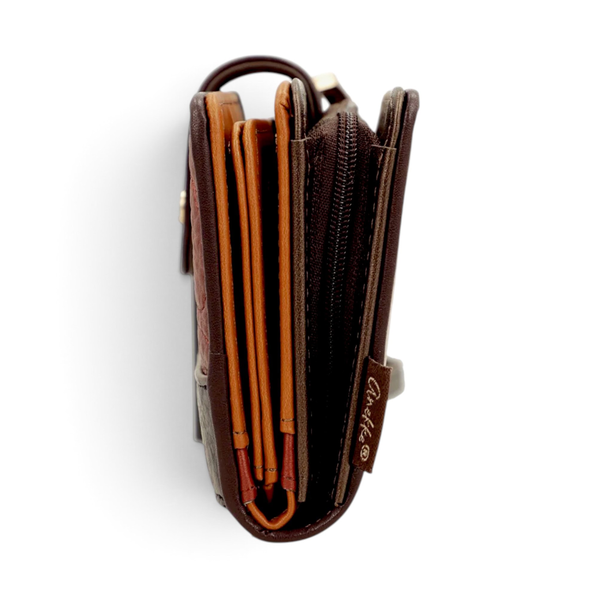 Portofel damă Anekke Tulip 43709-901 – model rigid mare cu protecție RFID și mâner, 19 × 10 × 4 cm
