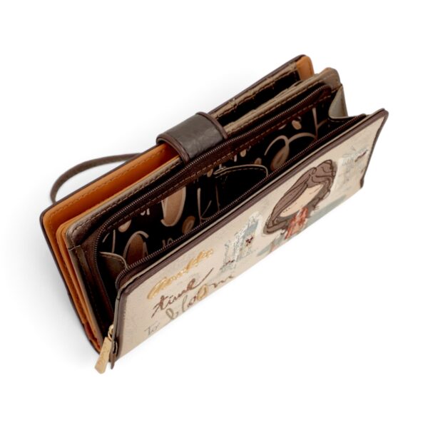 Portofel damă Anekke Tulip 43709-901 – model rigid mare cu protecție RFID și mâner, 19 × 10 × 4 cm