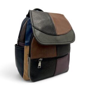 Rucsac Damă Piele Naturală Multicolor Eveline R105-66 – Design Unicat Patchwork