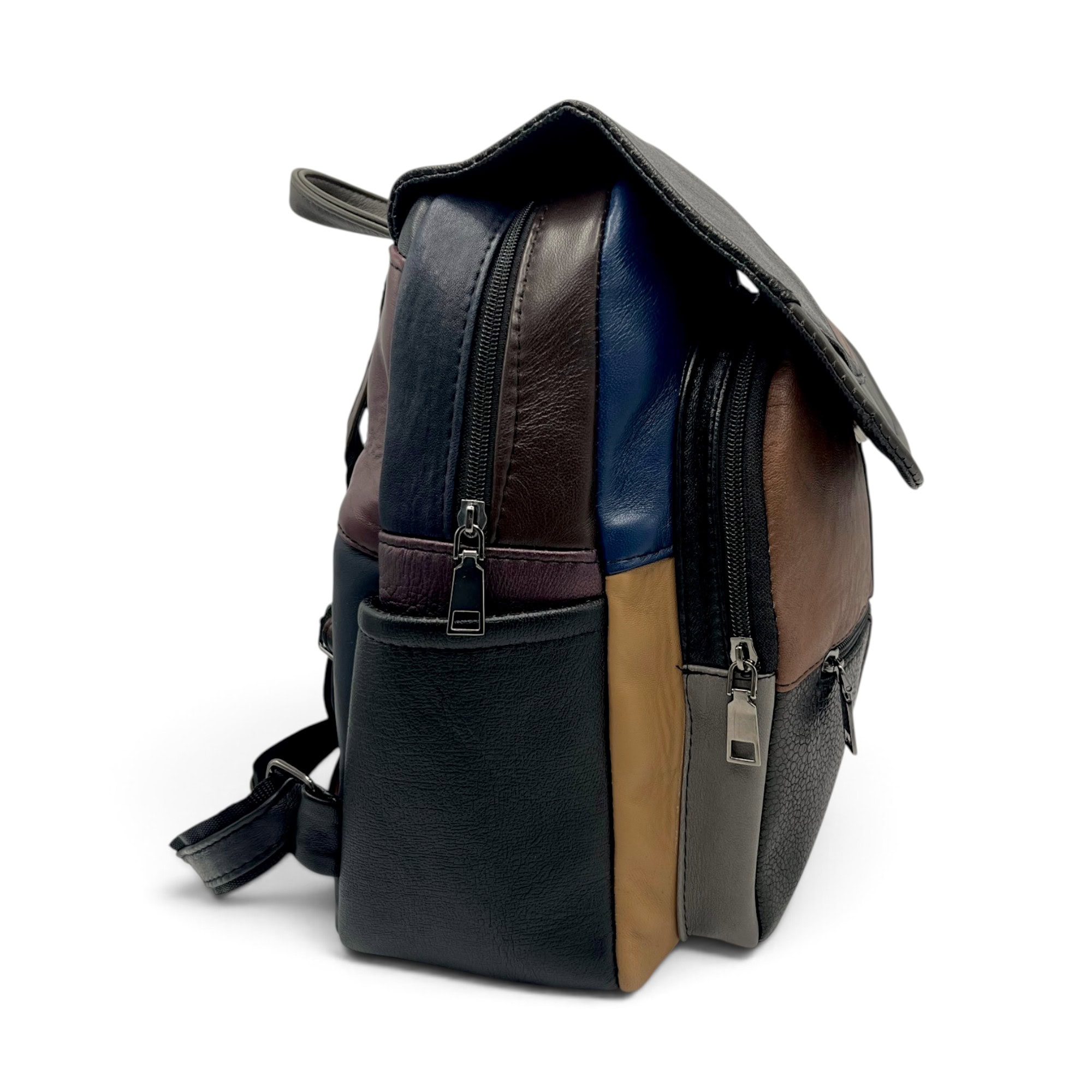 Rucsac Damă Piele Naturală Multicolor Eveline R105-66 – Design Unicat Patchwork