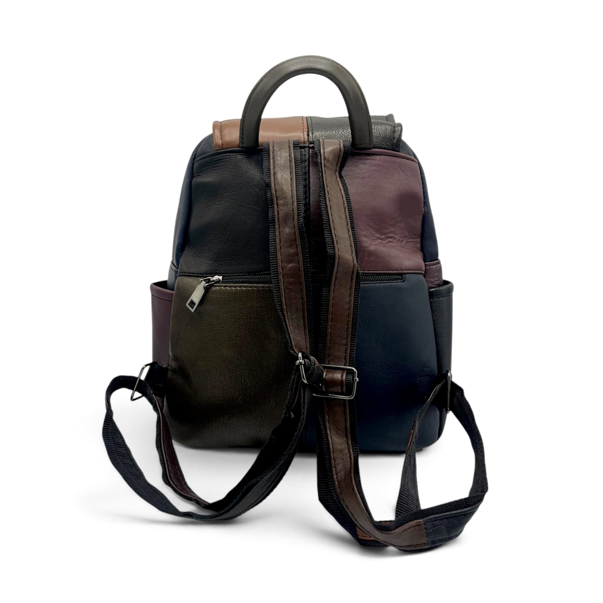 Rucsac Damă Piele Naturală Multicolor Eveline R105-66 – Design Unicat Patchwork