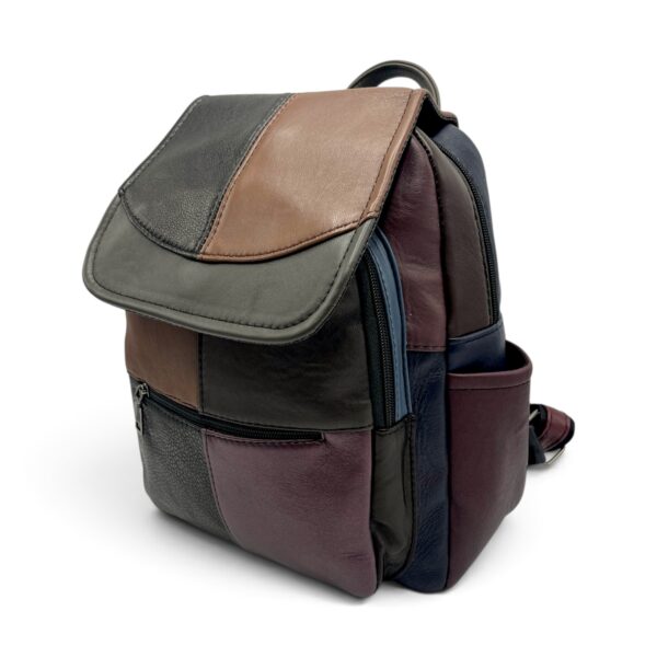 Rucsac Damă Piele Naturală Multicolor Eveline R105-66 – Design Unicat Patchwork