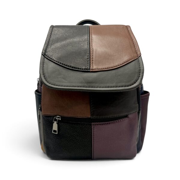 Rucsac Damă Piele Naturală Multicolor Eveline R105-66 – Design Unicat Patchwork