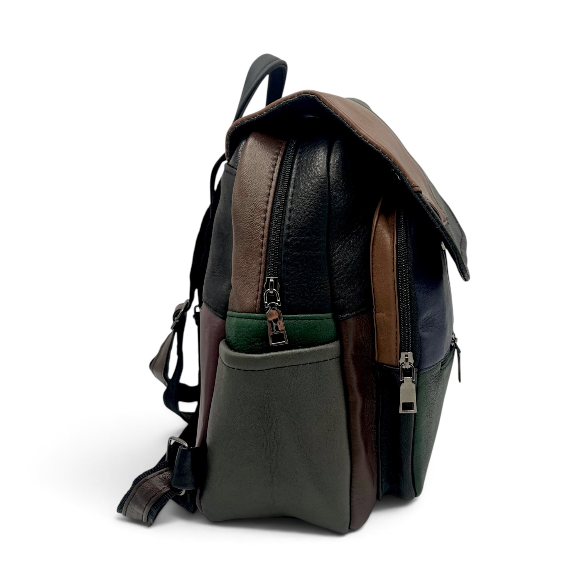 Rucsac Damă Piele Naturală Multicolor Eveline R105-67 – Design Unicat Patchwork