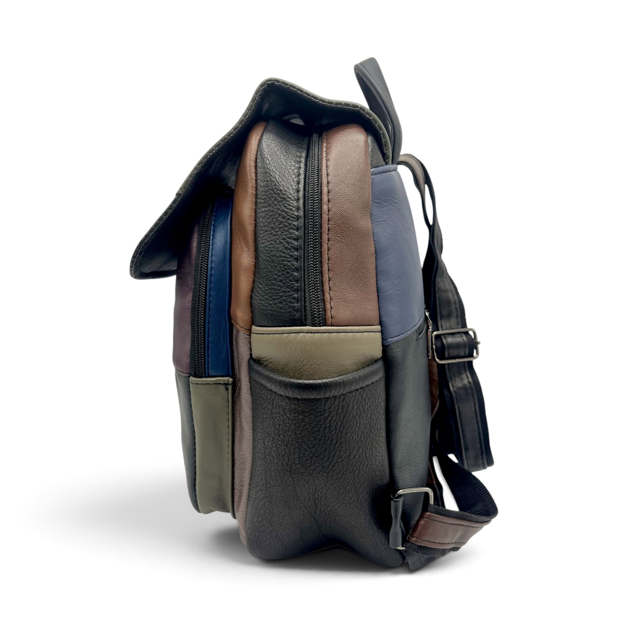 Rucsac Damă Piele Naturală Multicolor Eveline R105-67 – Design Unicat Patchwork