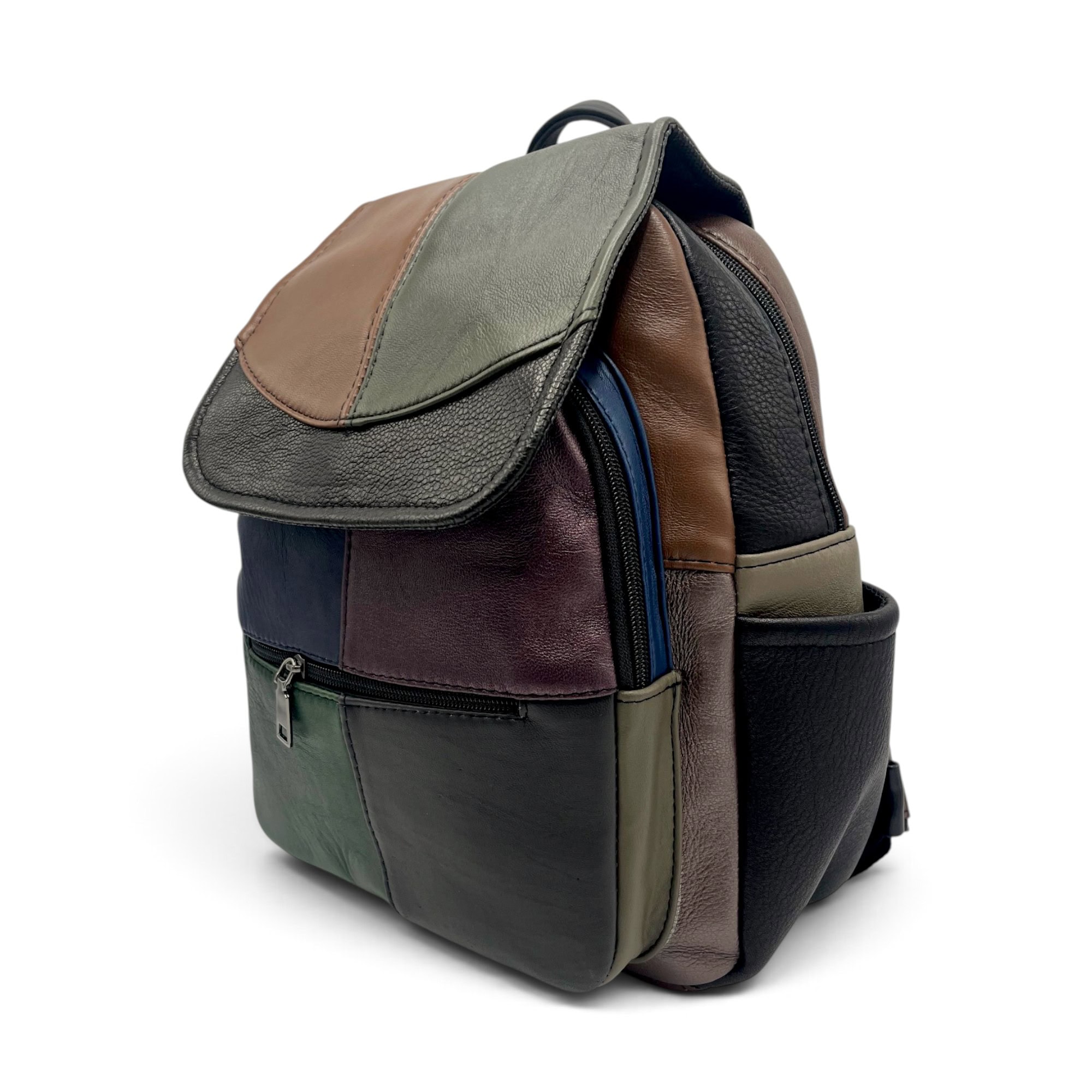 Rucsac Damă Piele Naturală Multicolor Eveline R105-67 – Design Unicat Patchwork