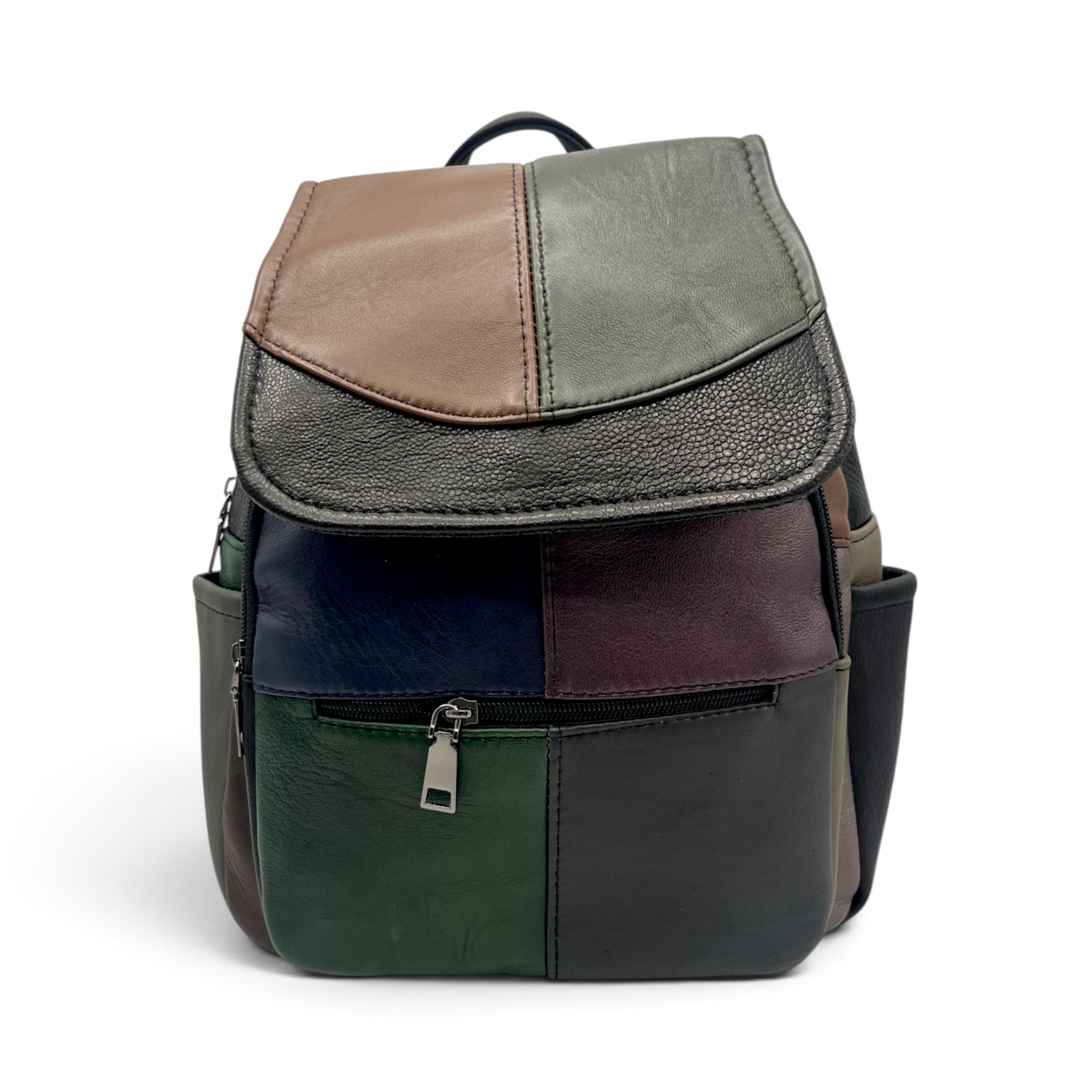 Rucsac Damă Piele Naturală Multicolor Eveline R105-67 – Design Unicat Patchwork (5) Rucsac Damă Piele Naturală Multicolor Eveline R105-67 – Design Unicat Patchwork