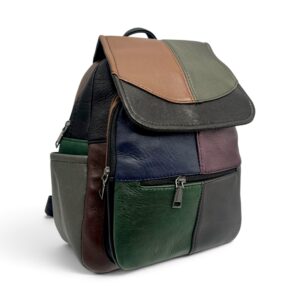 Rucsac Damă Piele Naturală Multicolor Eveline R105-67 – Design Unicat Patchwork